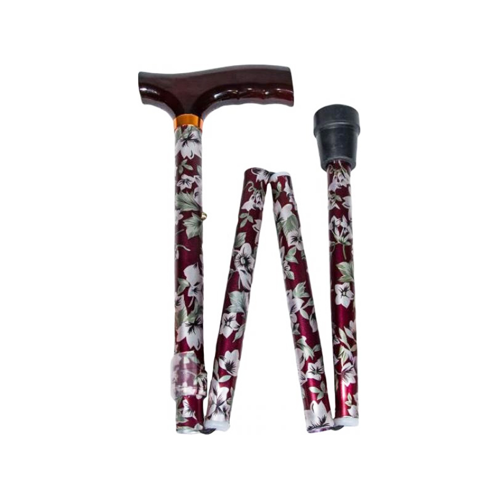 Folding walking stick “Blume-burgundy”