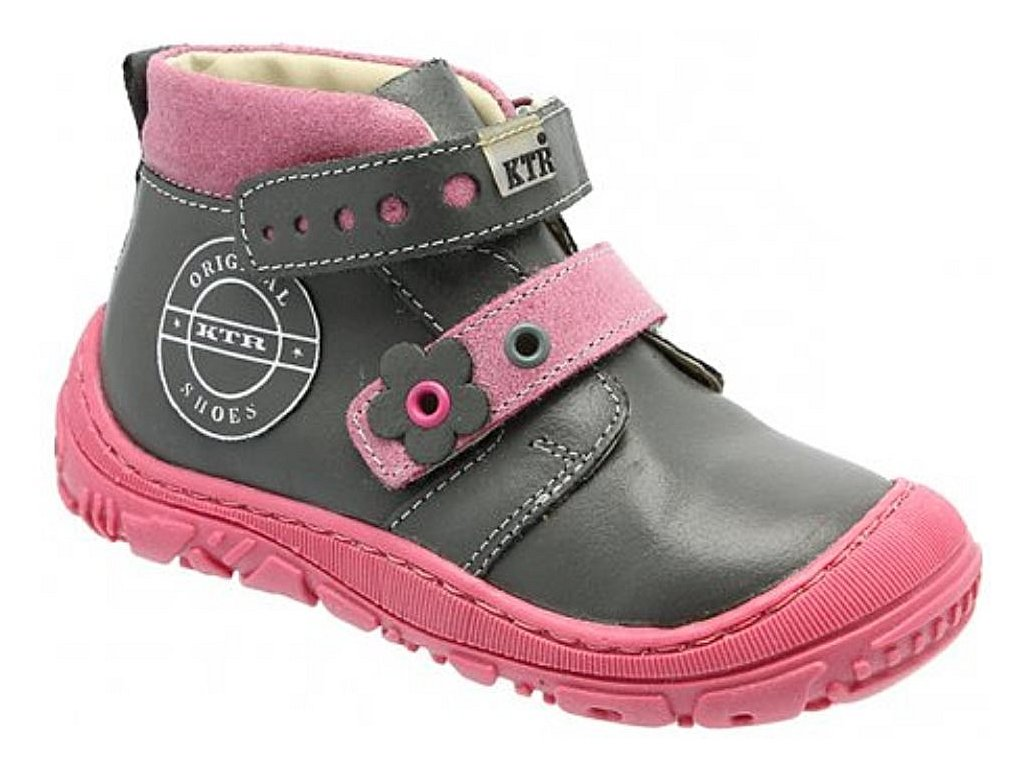 Ankle boots, pink/grey