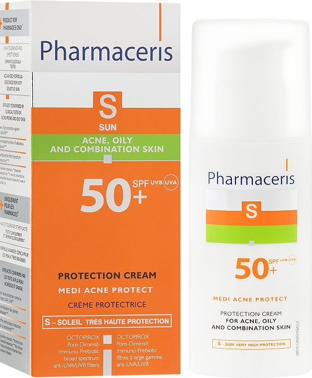 Pharmaceris S защитный крем для кожи с акне, комбинированной и жирной SPF 50+ 50 ml