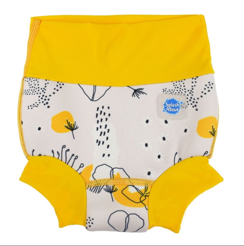 Happy Nappy leak proof swimming trunks yellow/white