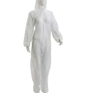 Protective coverall with hood white XL