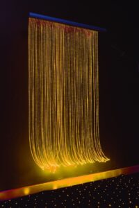 Bright fiber optic light curtain