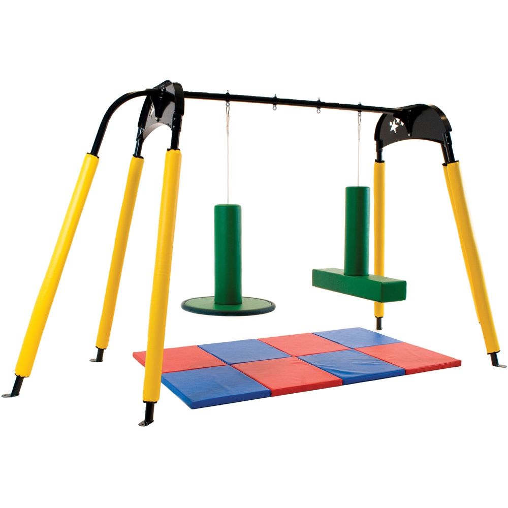 Swing frame with floor mats