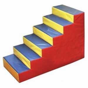 A staircase with a high step