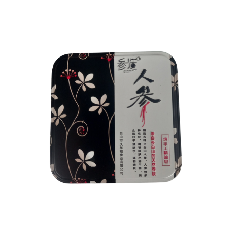 Handmade soap with ginseng root, metal box, 100g